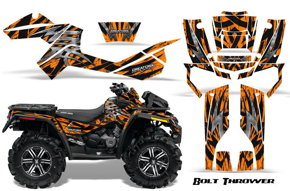 Can-Am Outlander XMR Graphics Kit Bolt Thrower Orange